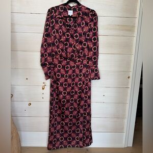 Misa Los Angeles Black and Pink Valentina Dress in Shibori Prism